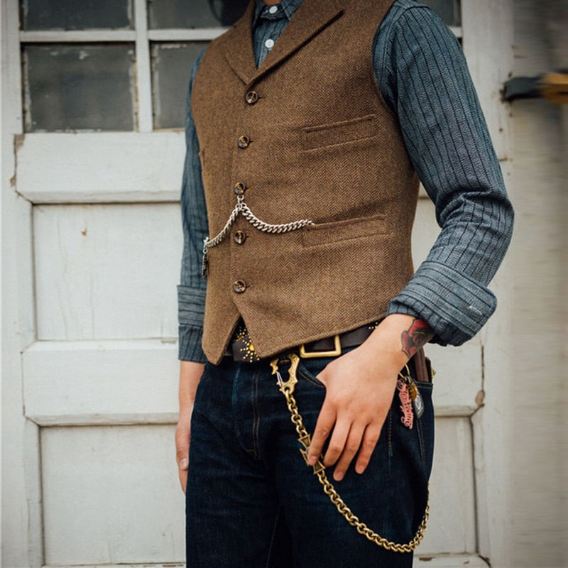 Men's stylish tweed waistcoat